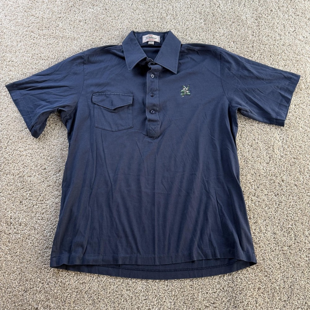 Vintage Titleist Collection Polo Shirt Mens Large Blue Short Sleeve Golf Japan